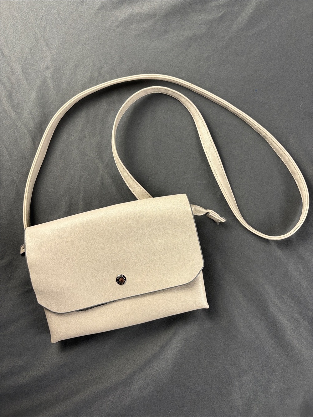 Roots Women's Cream Crossbody Bag - Minimal Flap Design